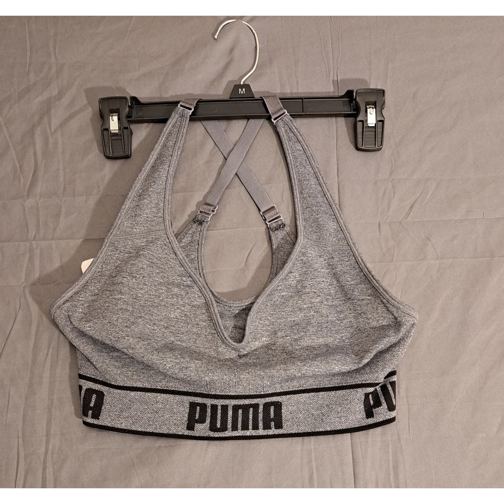 Puma Seamless Sports Bra Women's‎ Size Medium Gray